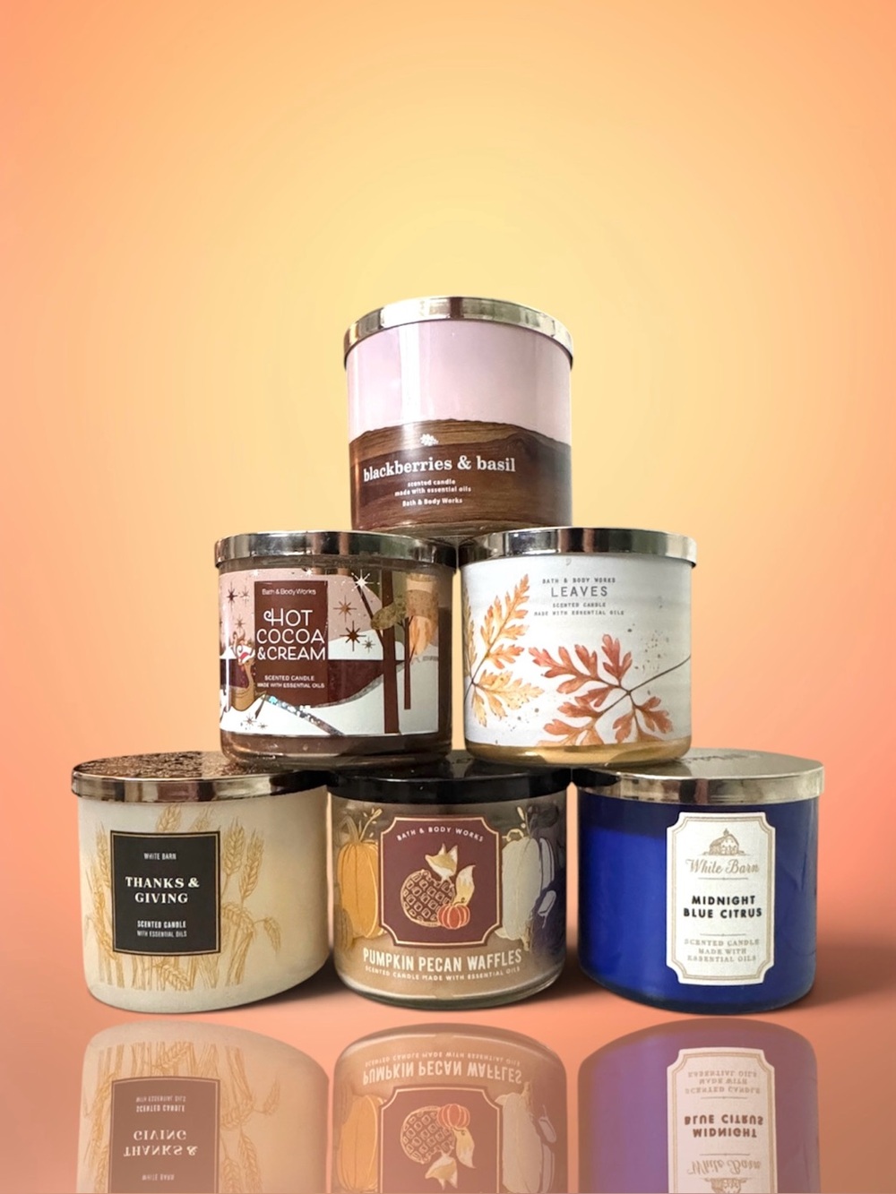 💕BBW White Barn Fall-Winter Profile Scented 3-Wick Candles Partial Burns